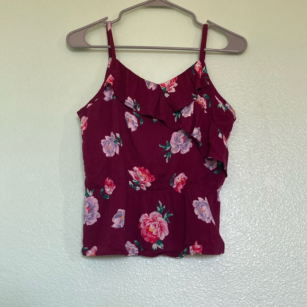 Floral Burgundy Top